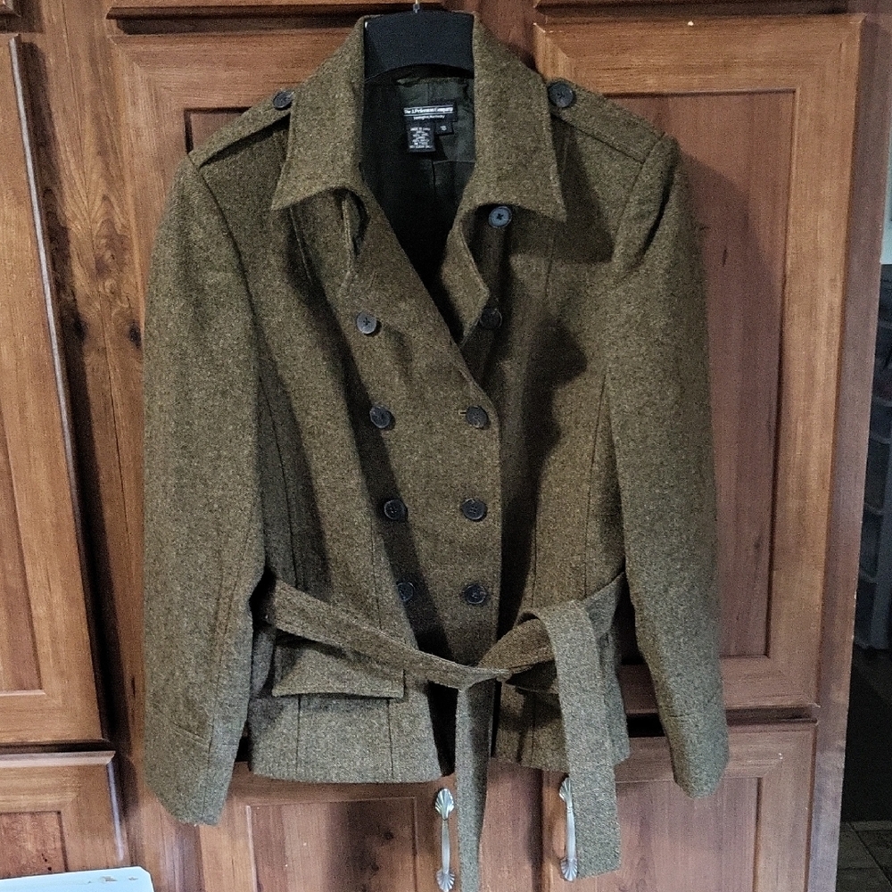 J. Peterman Elegant Brown Double-Breasted Trench Coat